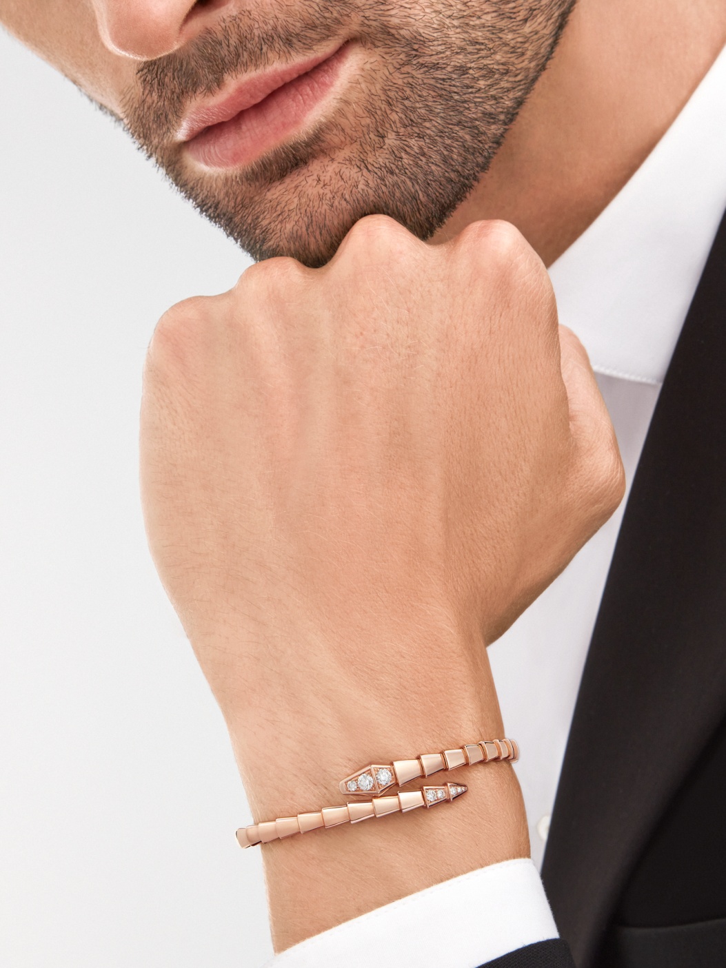 Bvlgari Serpenti Viper Bracelet In Rose Gold In Yellow