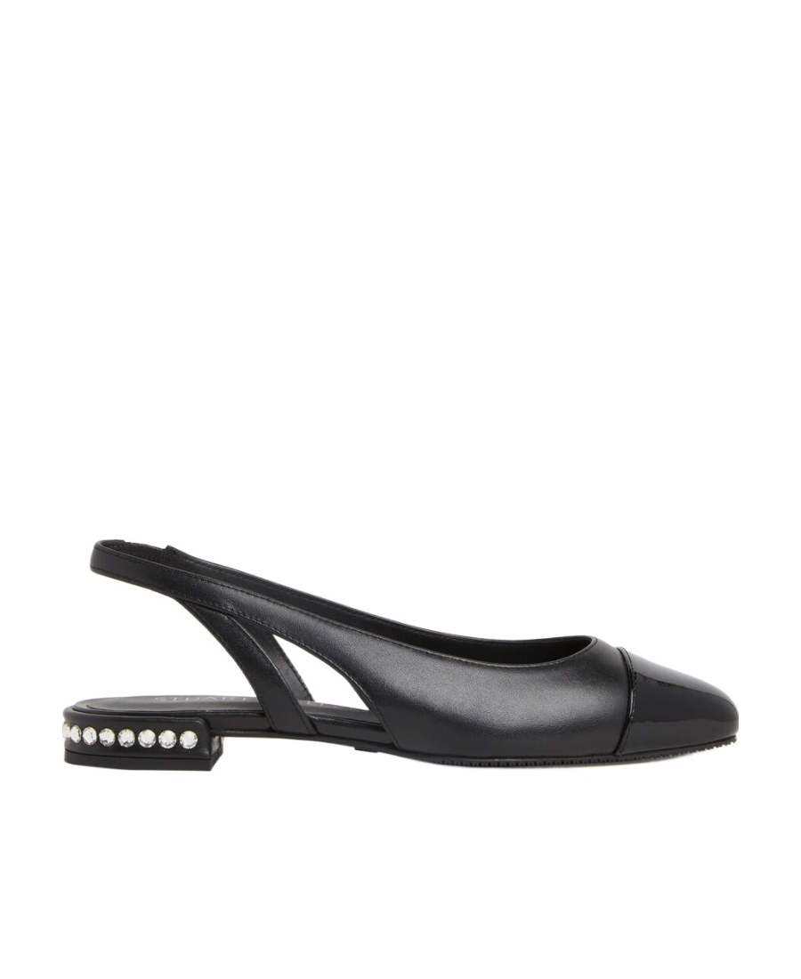 Stuart Weitzman Crystal Flat Shoes Black In Black