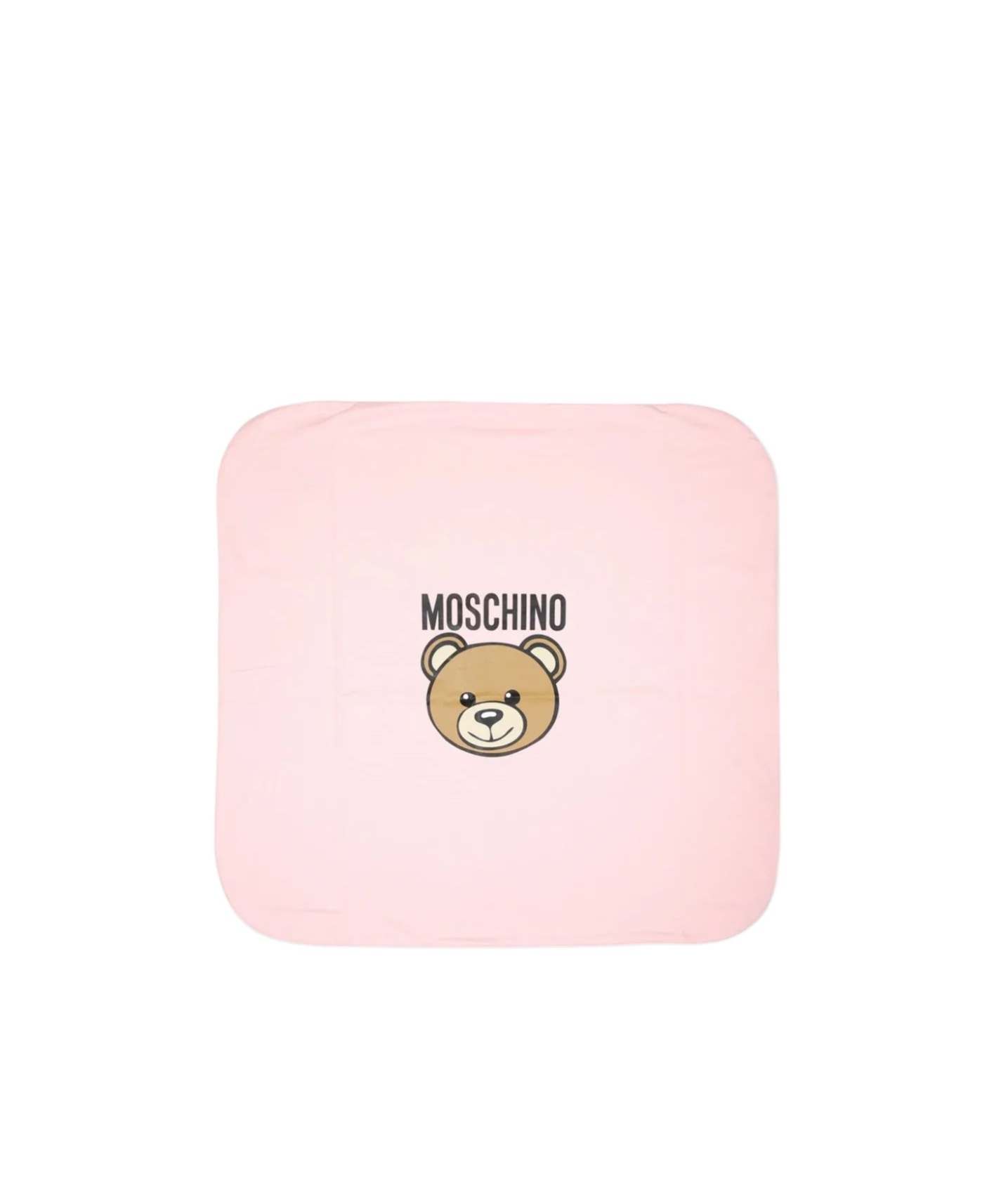 Moschino Logo-print Cotton Blanket In Pink