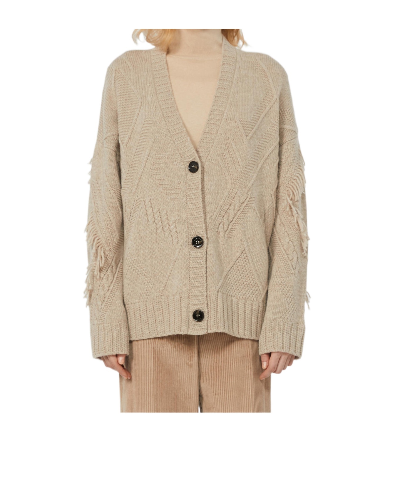 Weekend Max Mara Long-sleeved Cardigan In Neutral