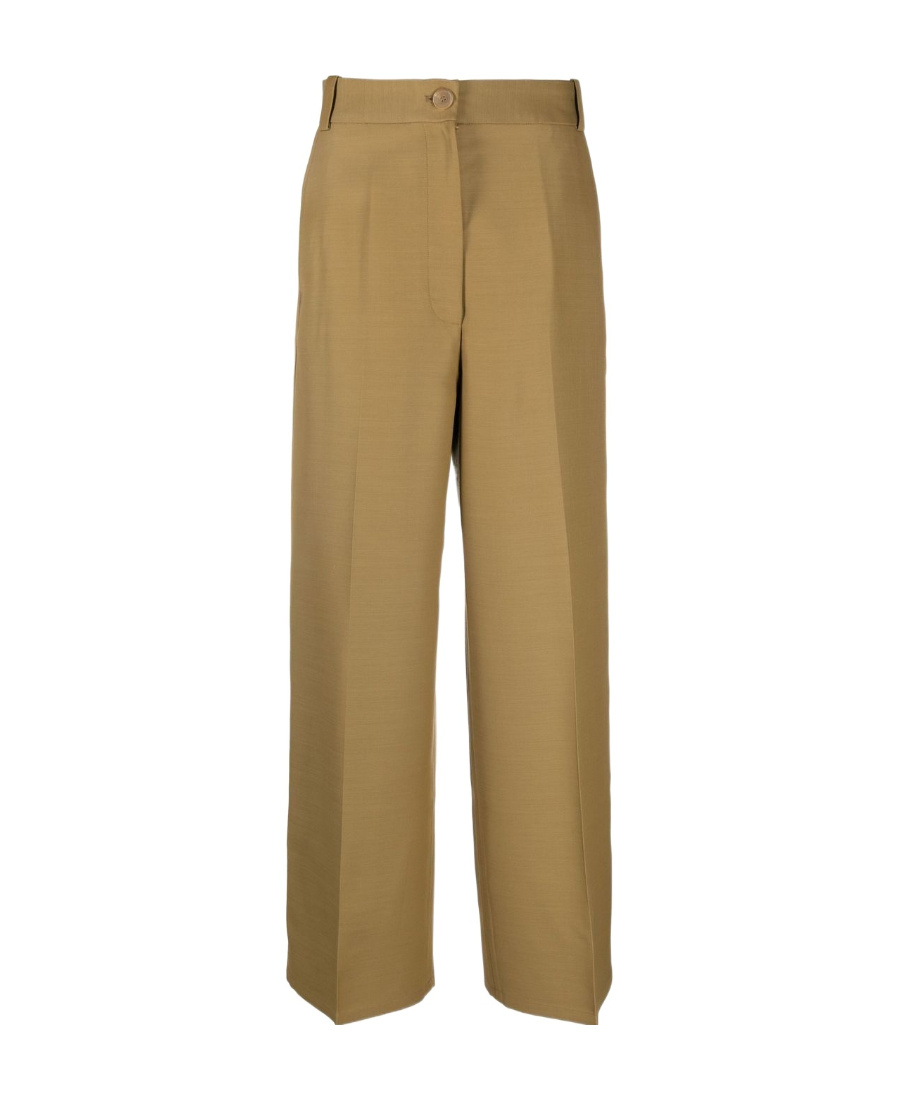 Khaite Ian Wide-leg Pants In Green