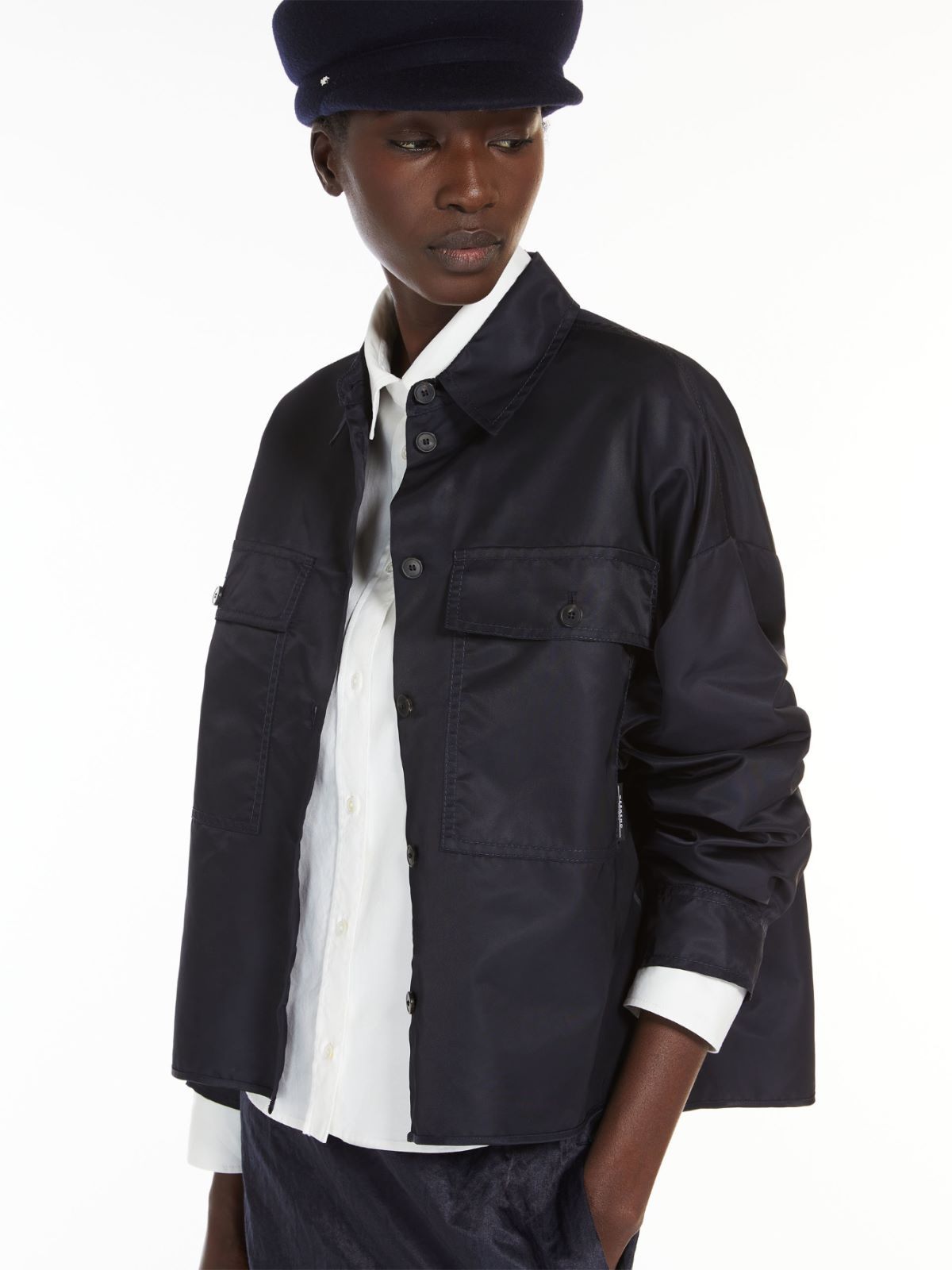 Weekend Max Mara Long-sleeve Flap-pocket Shirt In Black