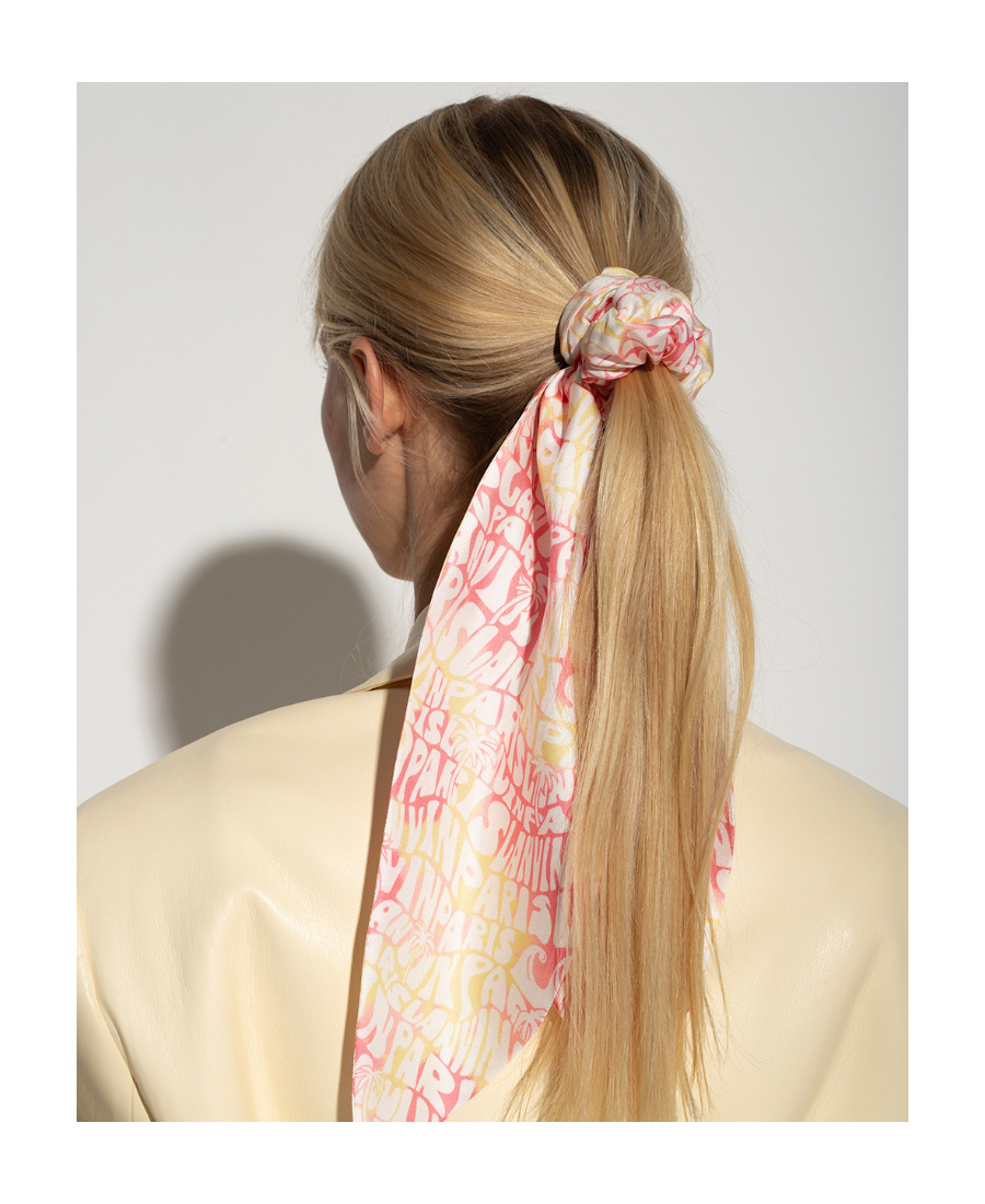Lanvin Logo-pattern Scrunchie In Pink