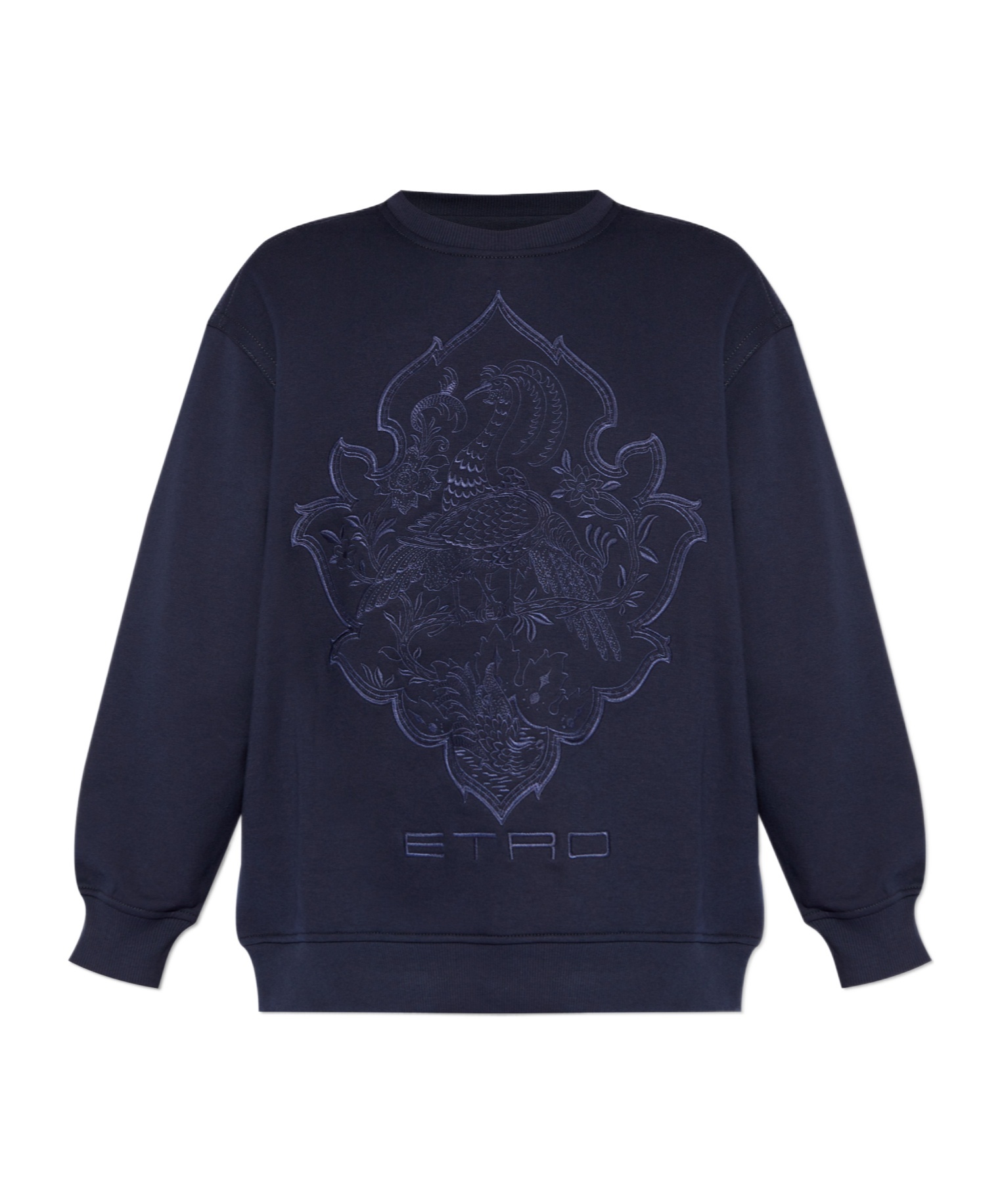 Shop Etro Logo Embroidered Crewneck Sweatshirt In Black