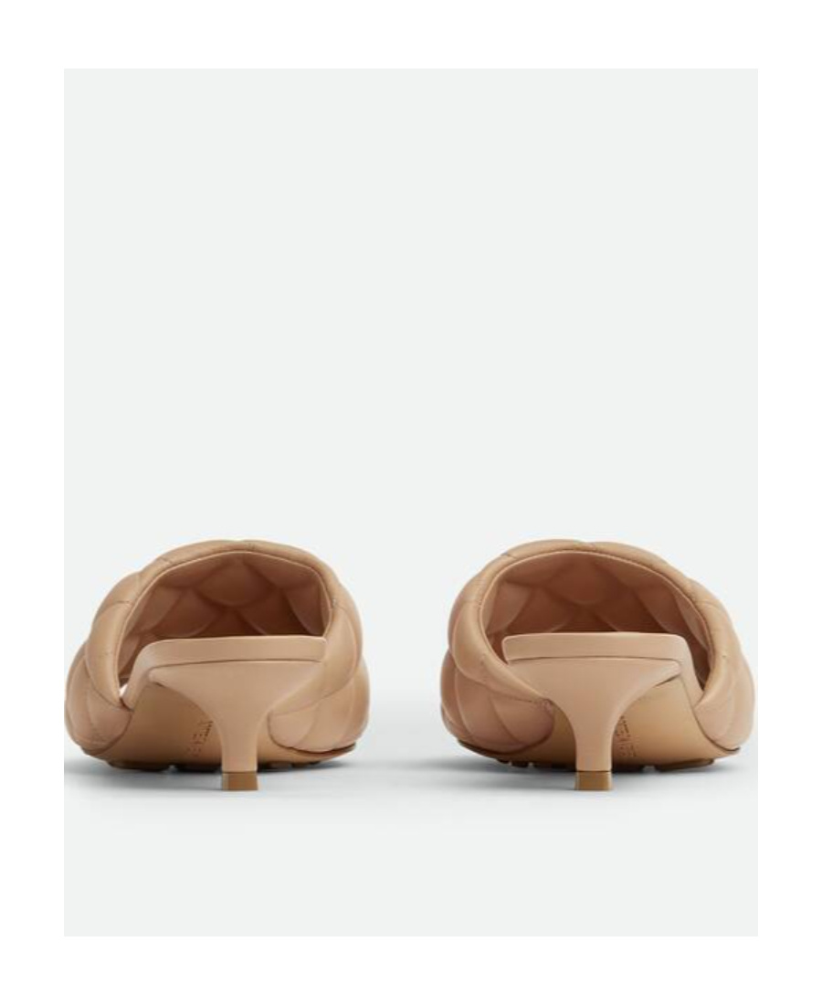 Bottega Veneta 45mm Padded Metallic Leather Sandals In Nude