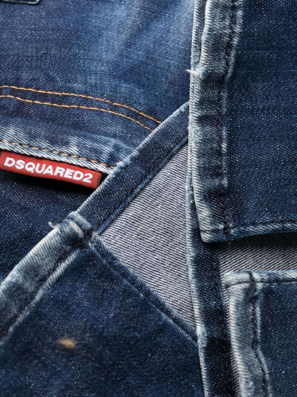 Dsquared2 Distressed-effect Slit-hem Skinny Jeans In Blue