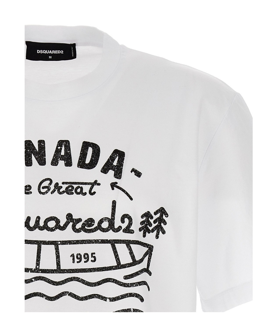 Dsquared2 Men's Logo Print T Shirt In White