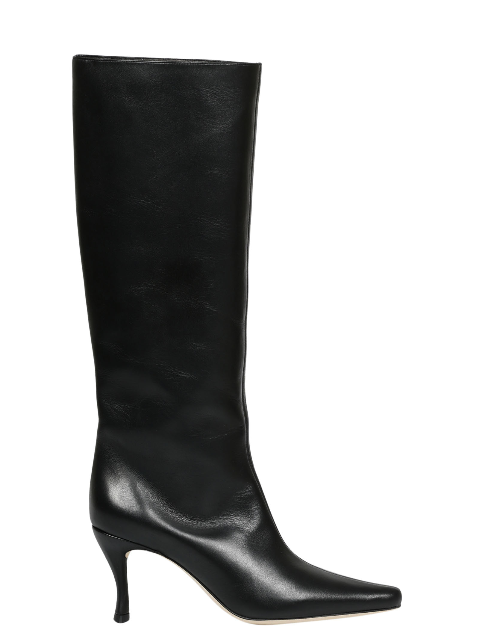 By Far Stevie 42 Leather Knee-high Boots In Black