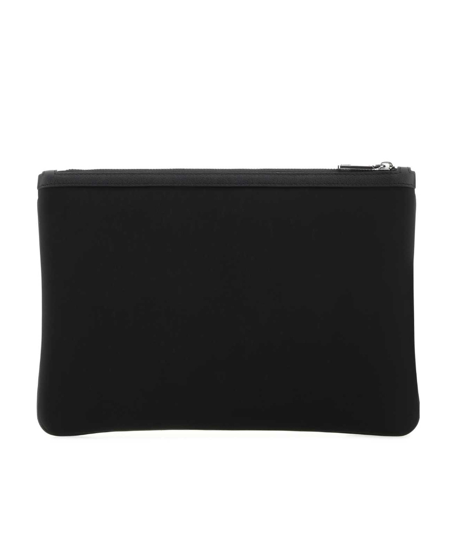 Dolce & Gabbana Logo-plaque Clutch Bag In Black