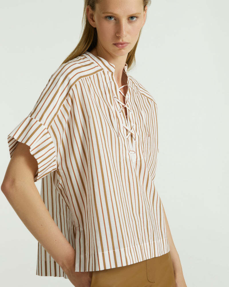 Shop Yves Salomon A Short Sleeved Shirt In Multicolor