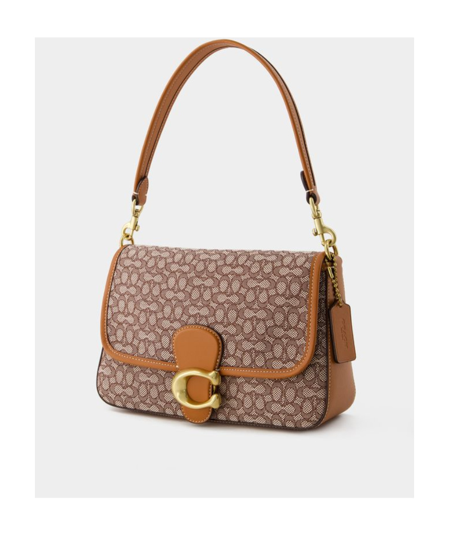 Coach Tabby Monogram-jacquard Canvas Shoulder Bag In Brown