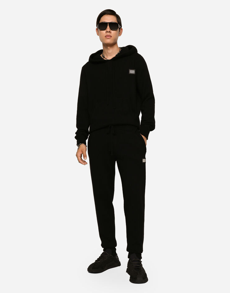 Dolce & Gabbana Dg Essentials Knitted Track Pants In Black