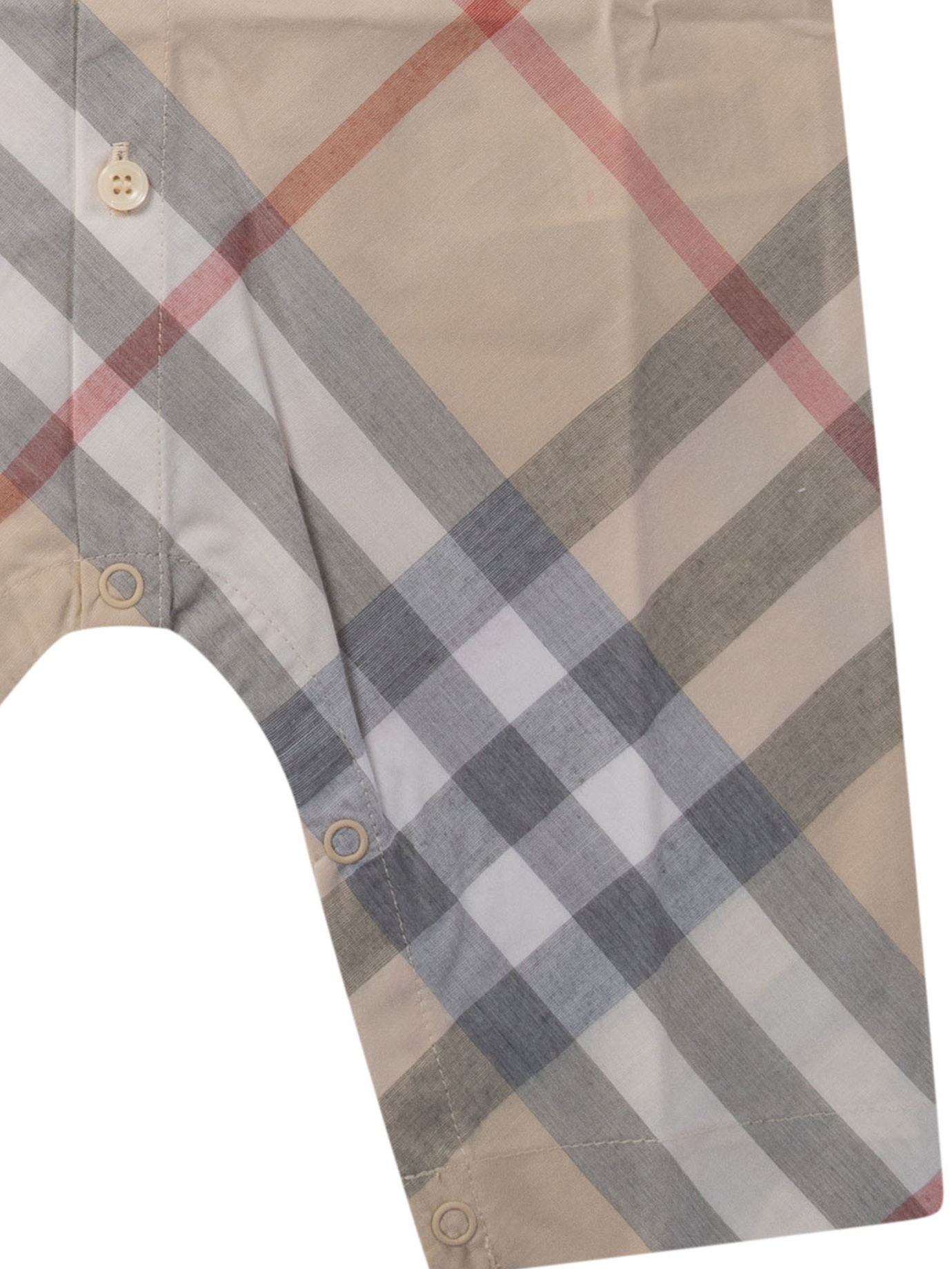 Burberry Check-pattern Romper In Nude