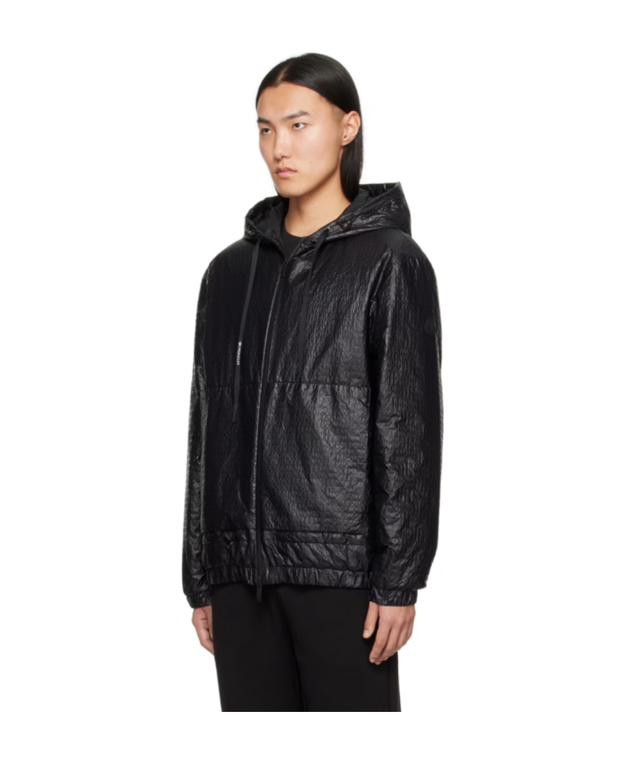 Moncler Logo-embossed Hooded Jacket In Black