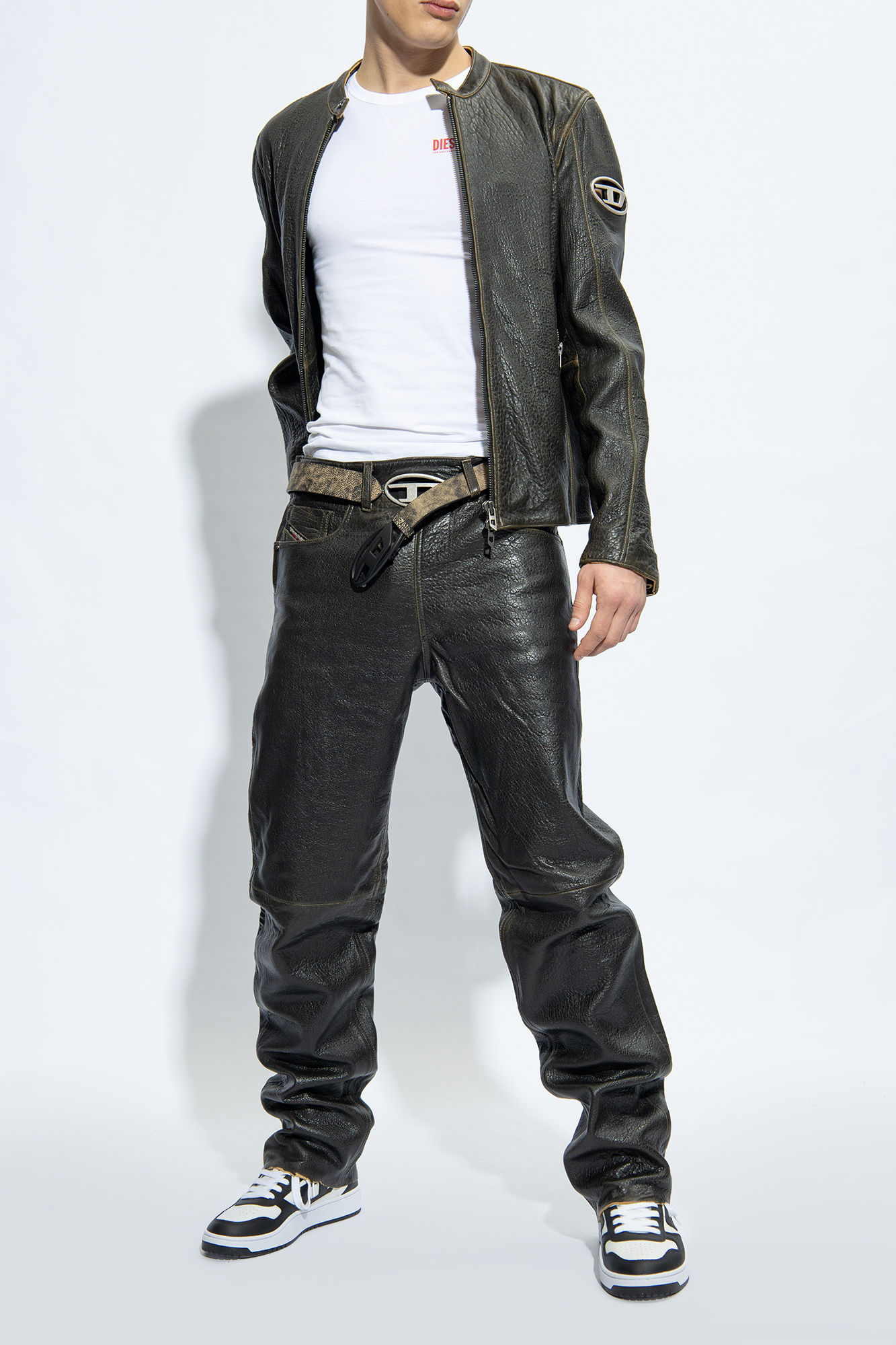Diesel S-ukiyo V2 Leather Sneakers In White