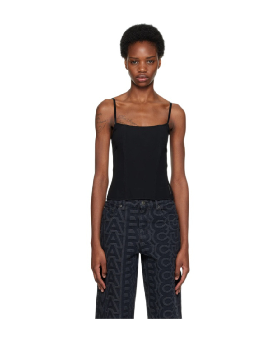 Marc Jacobs Logo Thin Shoulder Strap In Black