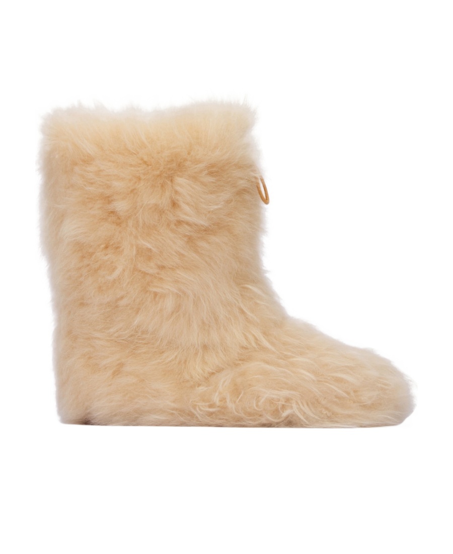 Loro Piana Round-head Short Boots In Light Cream