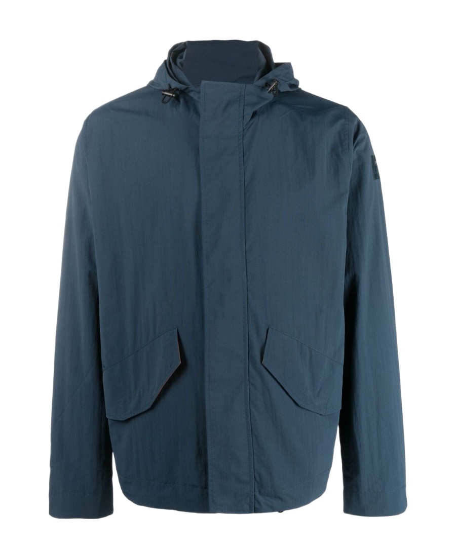 Ps By Paul Smith Logo-patch Hooded Jacket In Blue