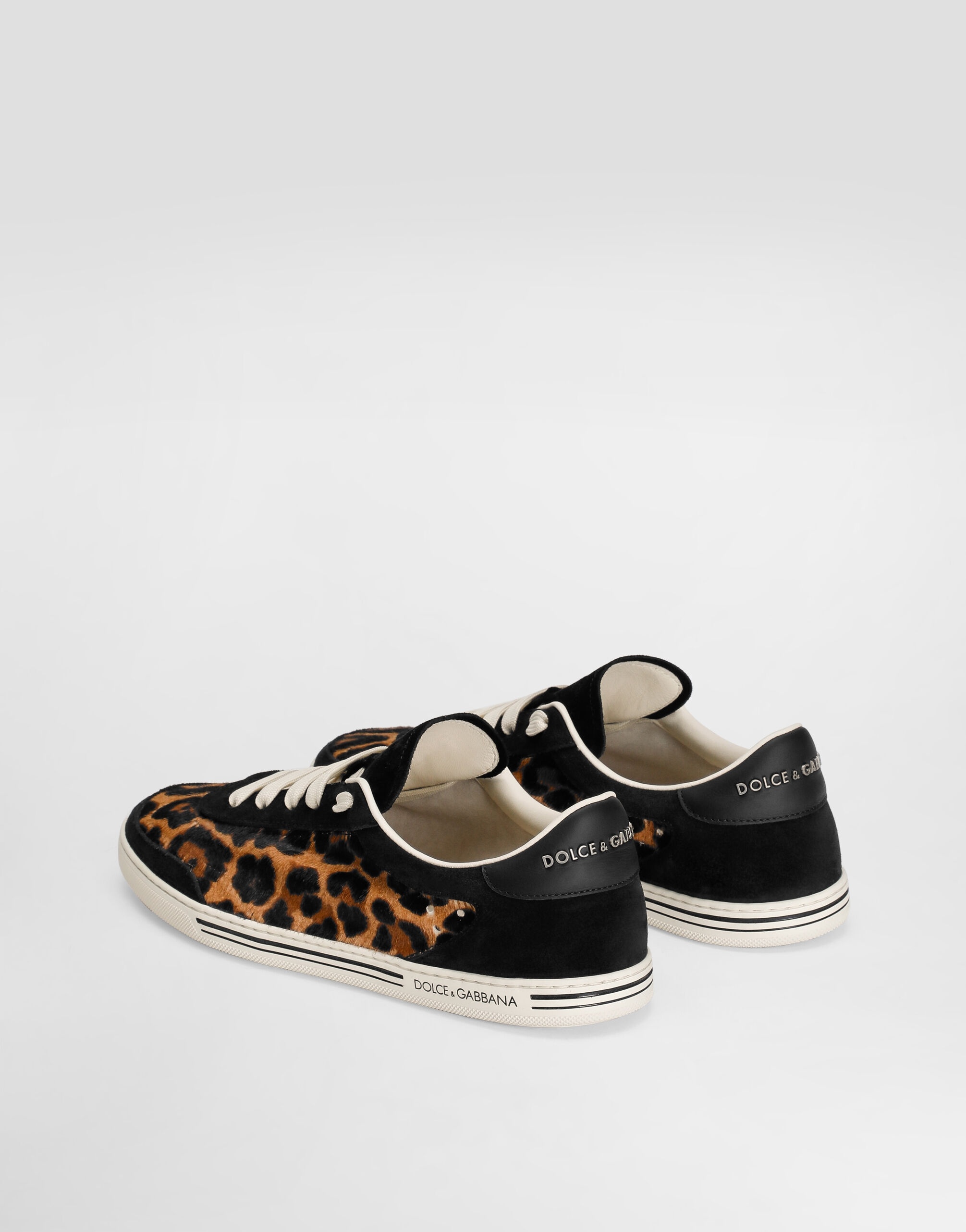 Dolce & Gabbana Animal Print Low-top Lace-up Shoes In Animal Print
