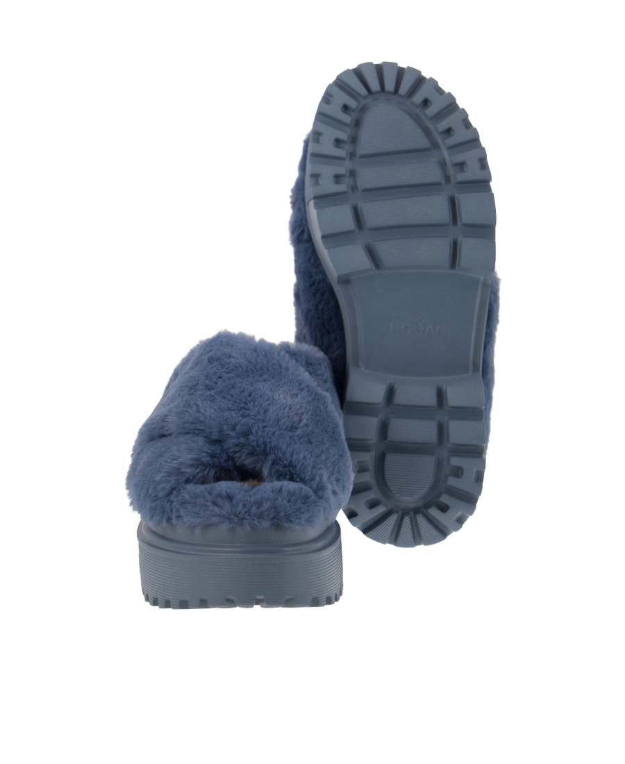 Hogan Round Toe Slip-on Sandals In Blue