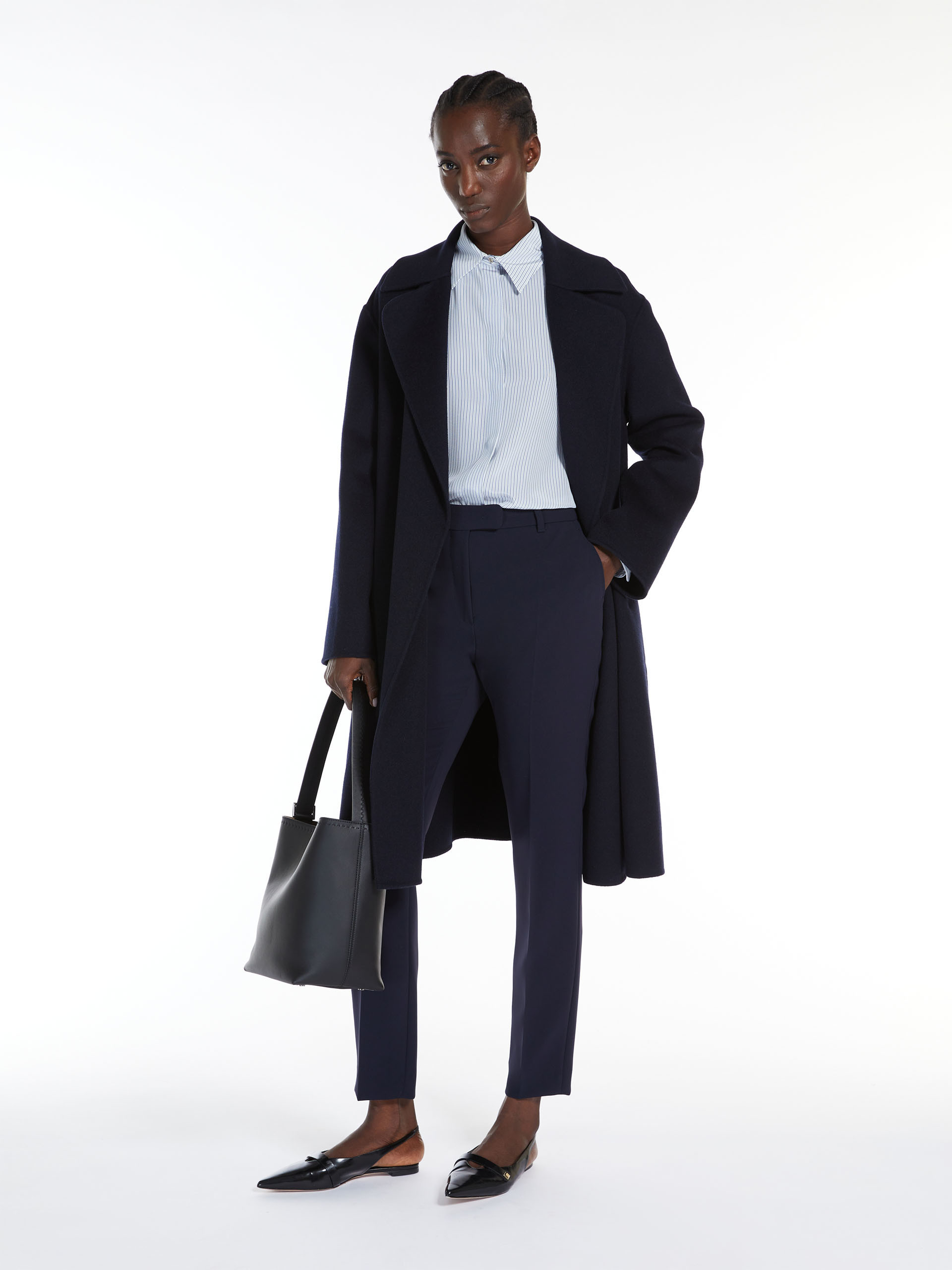 Max Mara Belt Loop Casual Pants In Blue