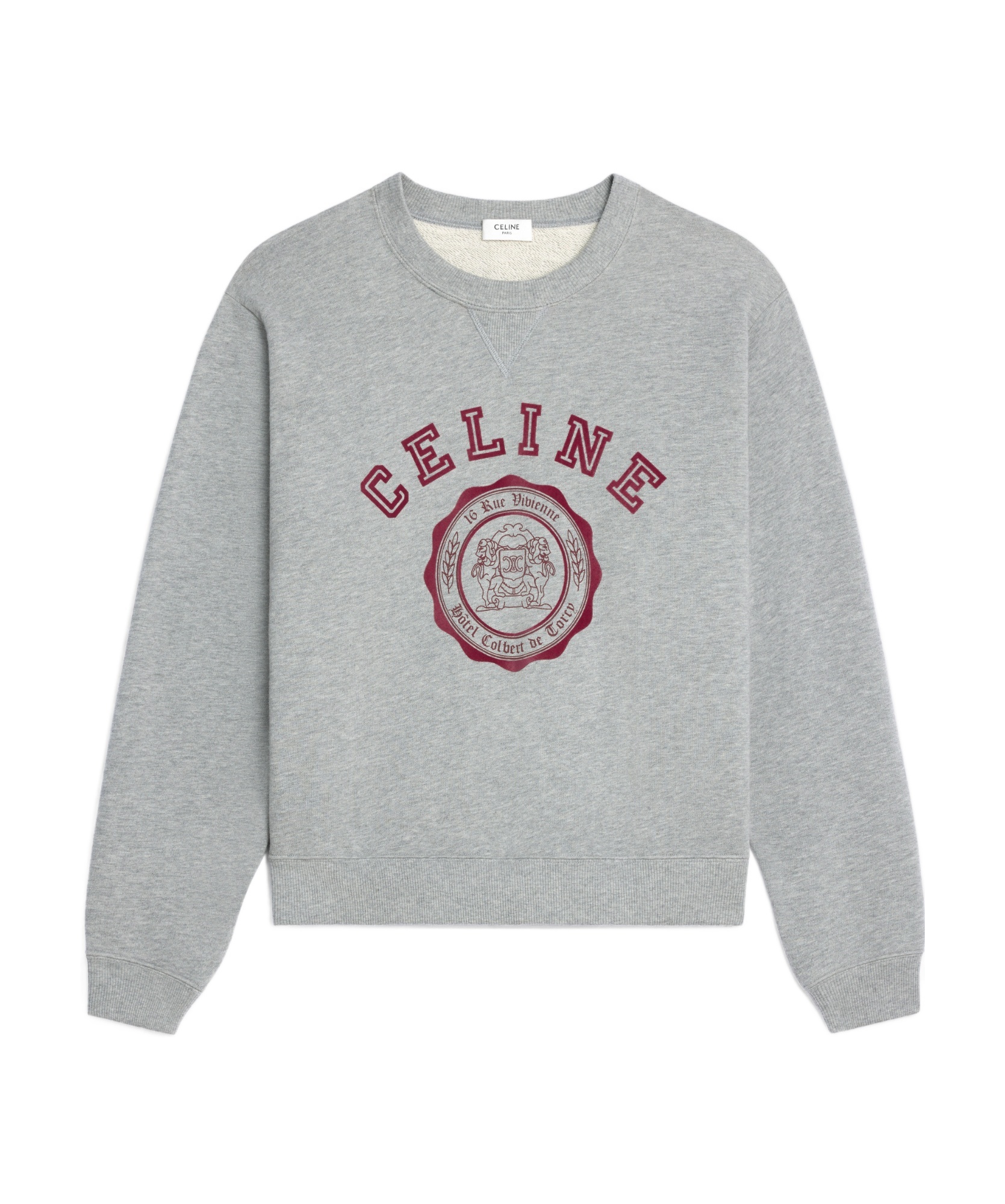 Celine Cotton Fleece Sweatshirt In Gray