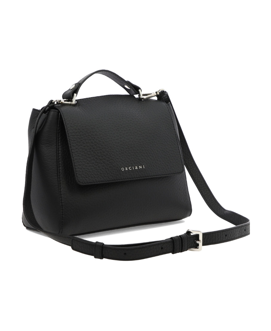Orciani Logo Flip Shoulder Bag In Black