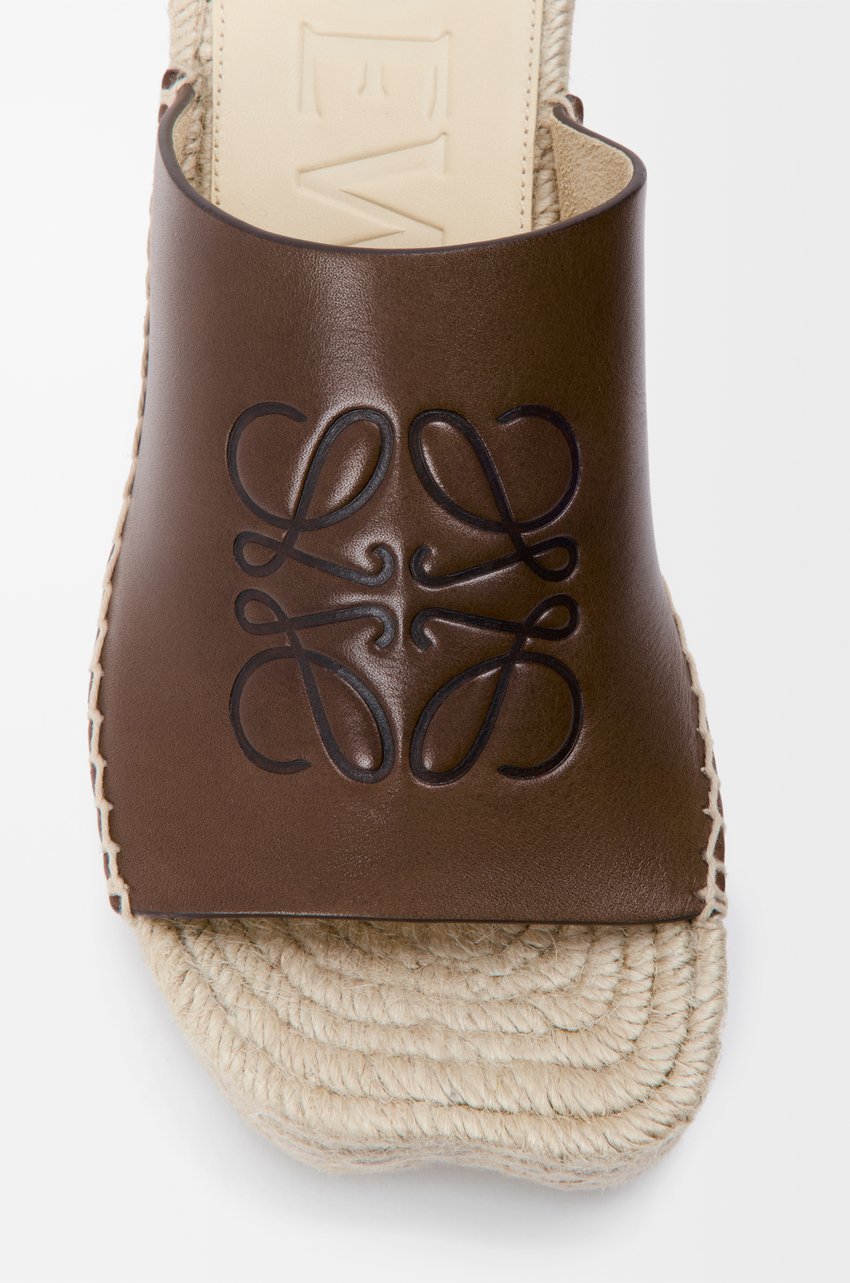 Loewe Petal Platform Espadrilles In Vegetable Tanned Calfskin Sandals Brown In Brown