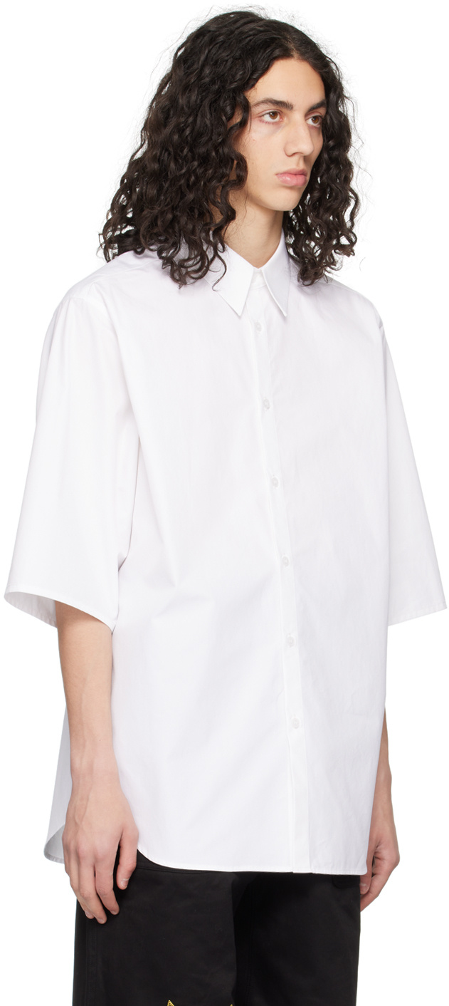We11 Done Wide-sleeve Cotton Shirt In White