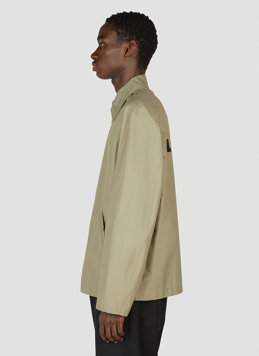 Jil Sander Khaki Printed Jacket In Green