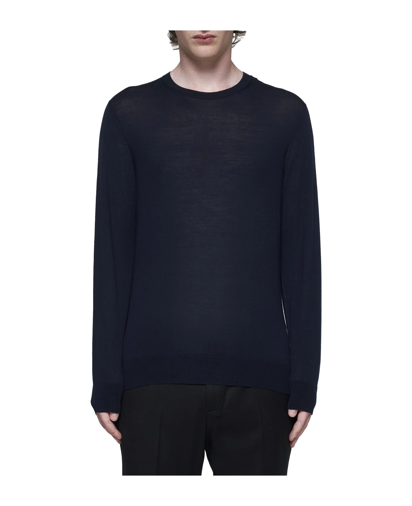 Zegna High Performance Wool Crewneck Sweater In Black
