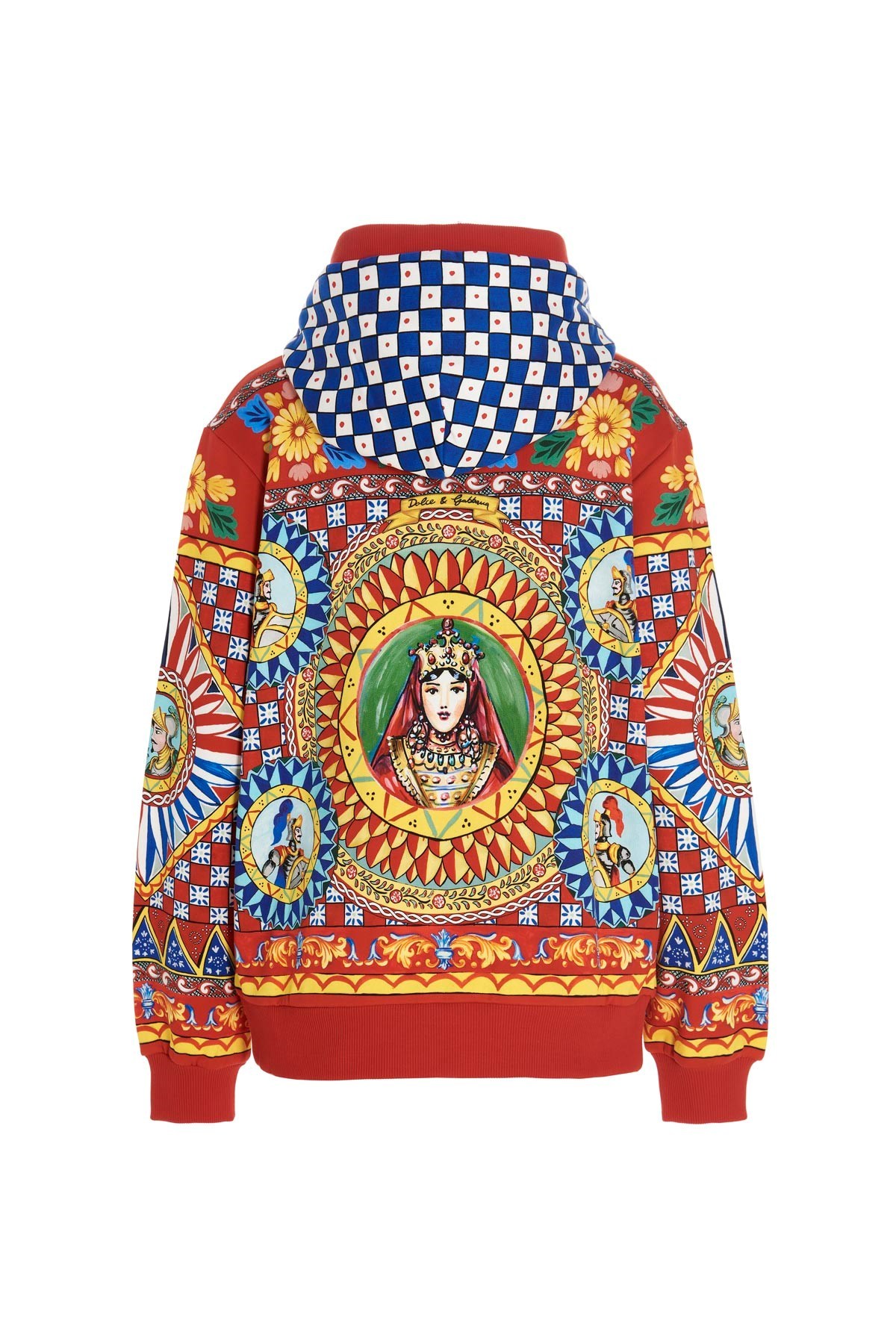 Dolce & Gabbana All-over Print Hoodie In Red