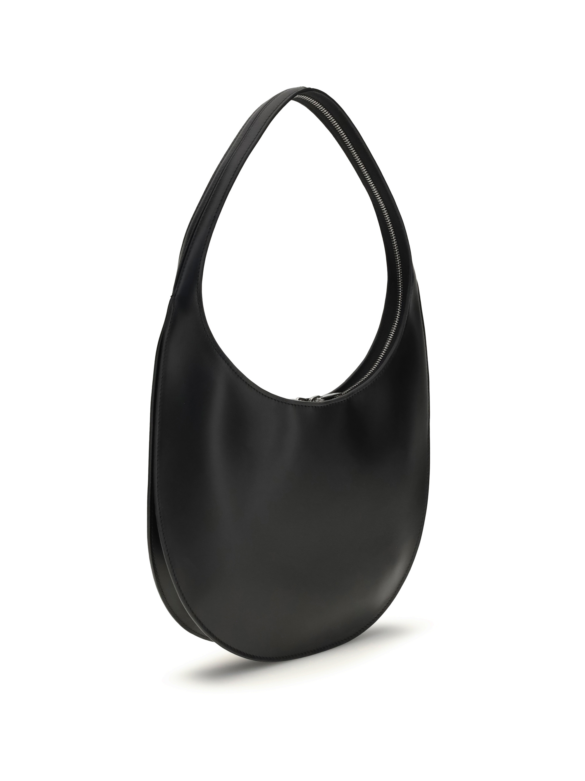 Coperni Medium Soft Swipe Zip-top Shoulder Bag In Black