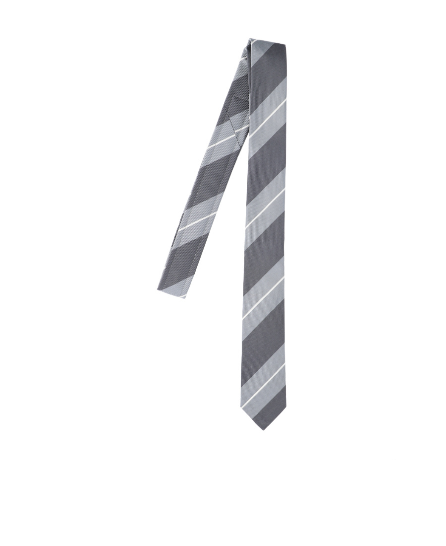 Thom Browne Diagonal Stripe Pattern Tie In Black