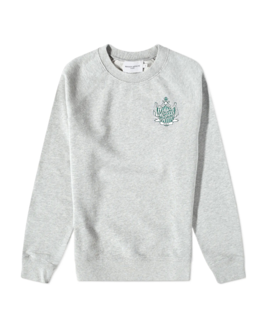 MAISON KITSUNÉ BADGE ROUND NECK SWEATER