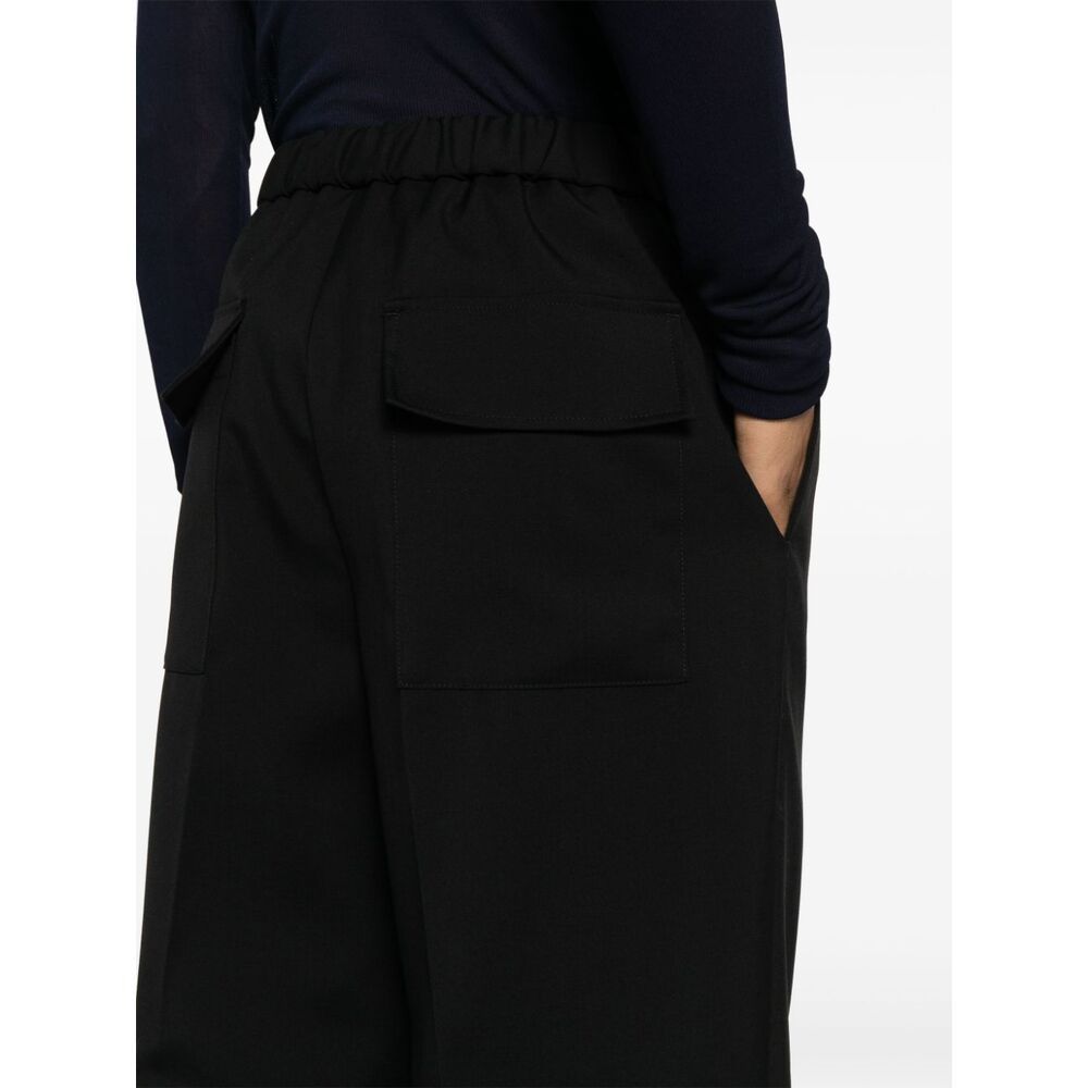 Jil Sander Elasticated-waistband Tapered Trousers In Black