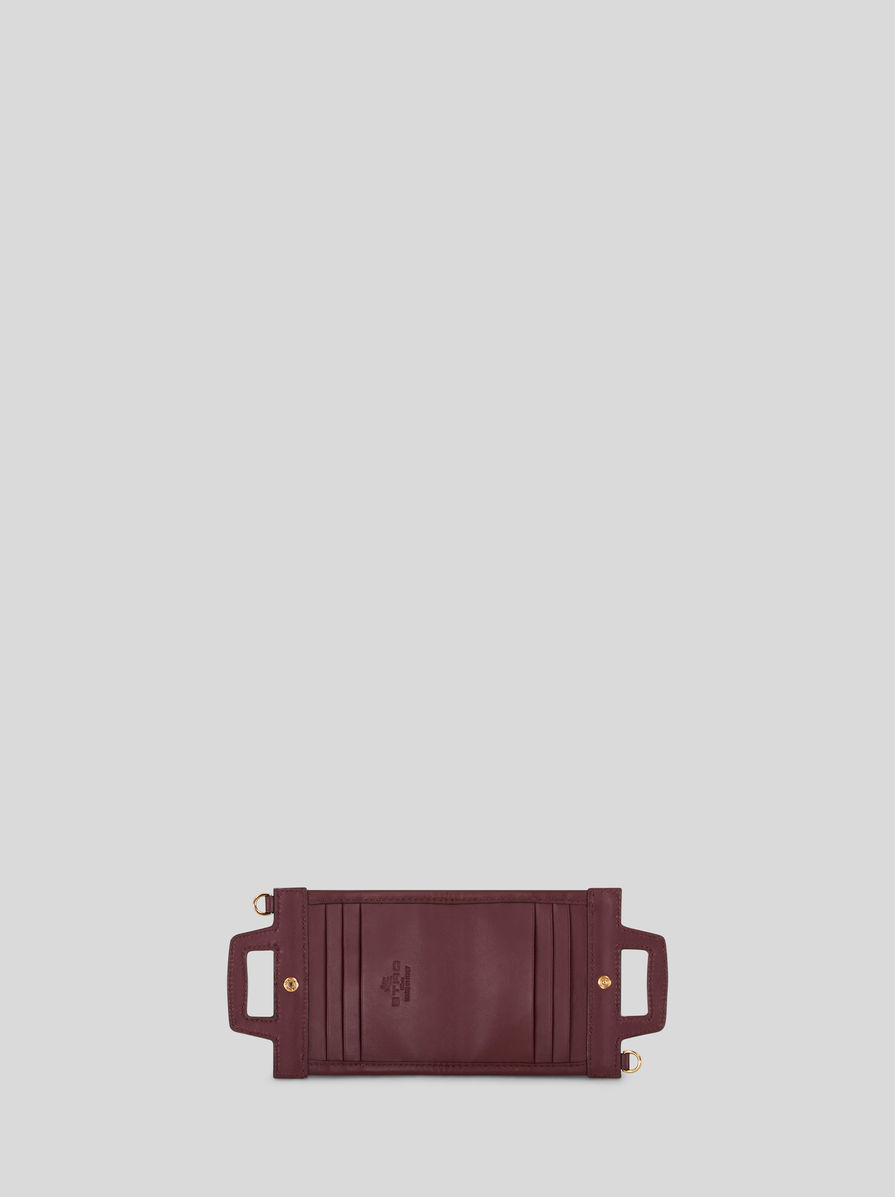 Etro Logo-embroidered Paisley-print Card Holder In Red