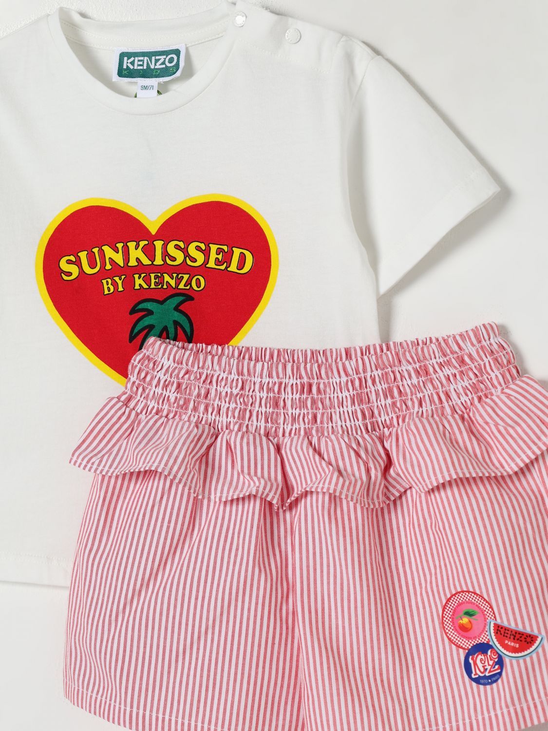 Kenzo Cotton Shorts Set In White