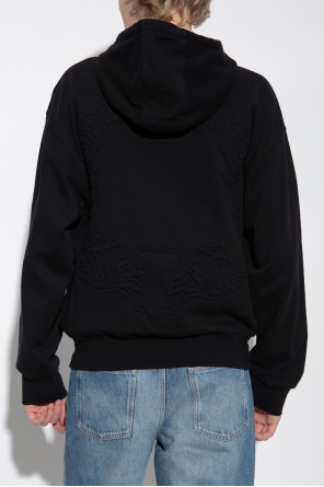 Givenchy Hoodie With Baroque Embossing Sweatshirts In Black