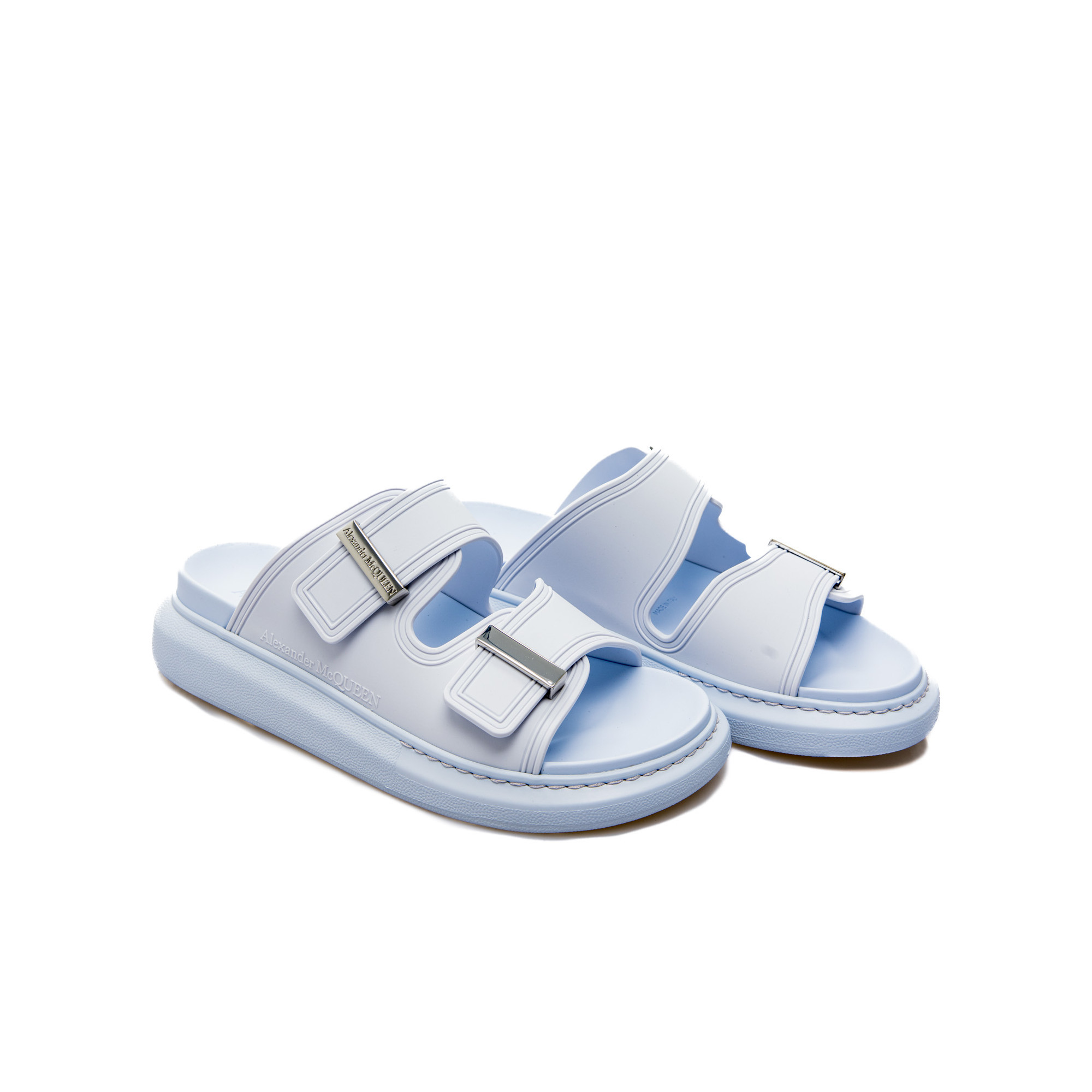 Alexander Mcqueen Strap-detail Open-toe Sandals In Blue