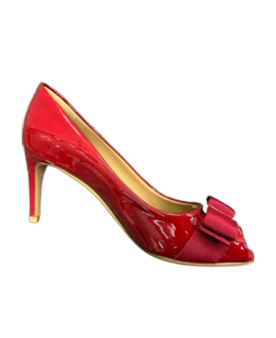 Ferragamo Carla 75mm Leather Pumps In Red