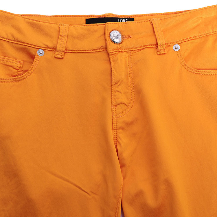 Moschino Slim Casual Pants In Orange