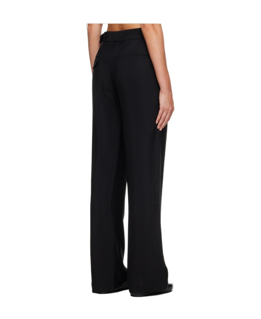 Studio Nicholson Low-waist Button Casual Pants In Black