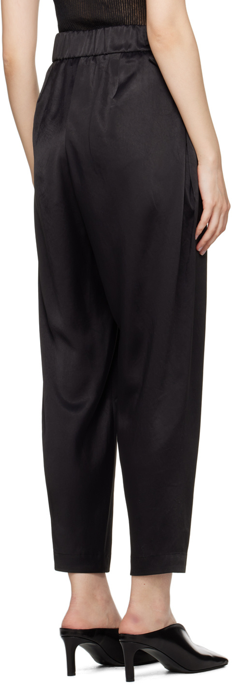 Issey Miyake Pleat-detail Cropped Trousers In Black