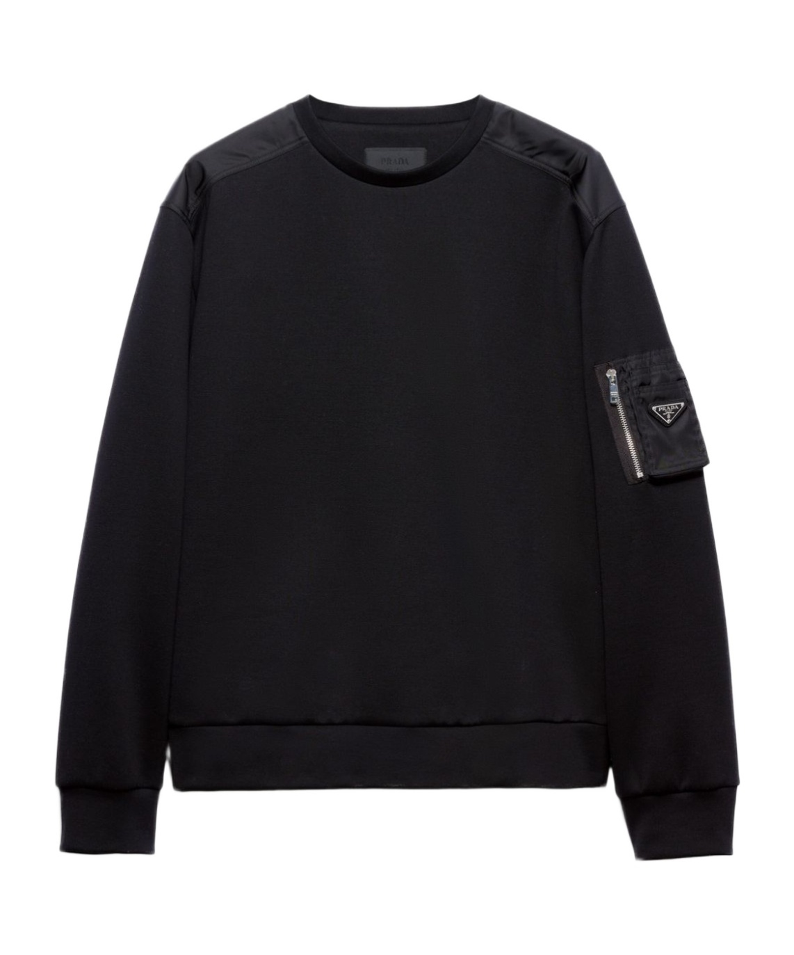 Prada Panelled Sweatshirt In Black