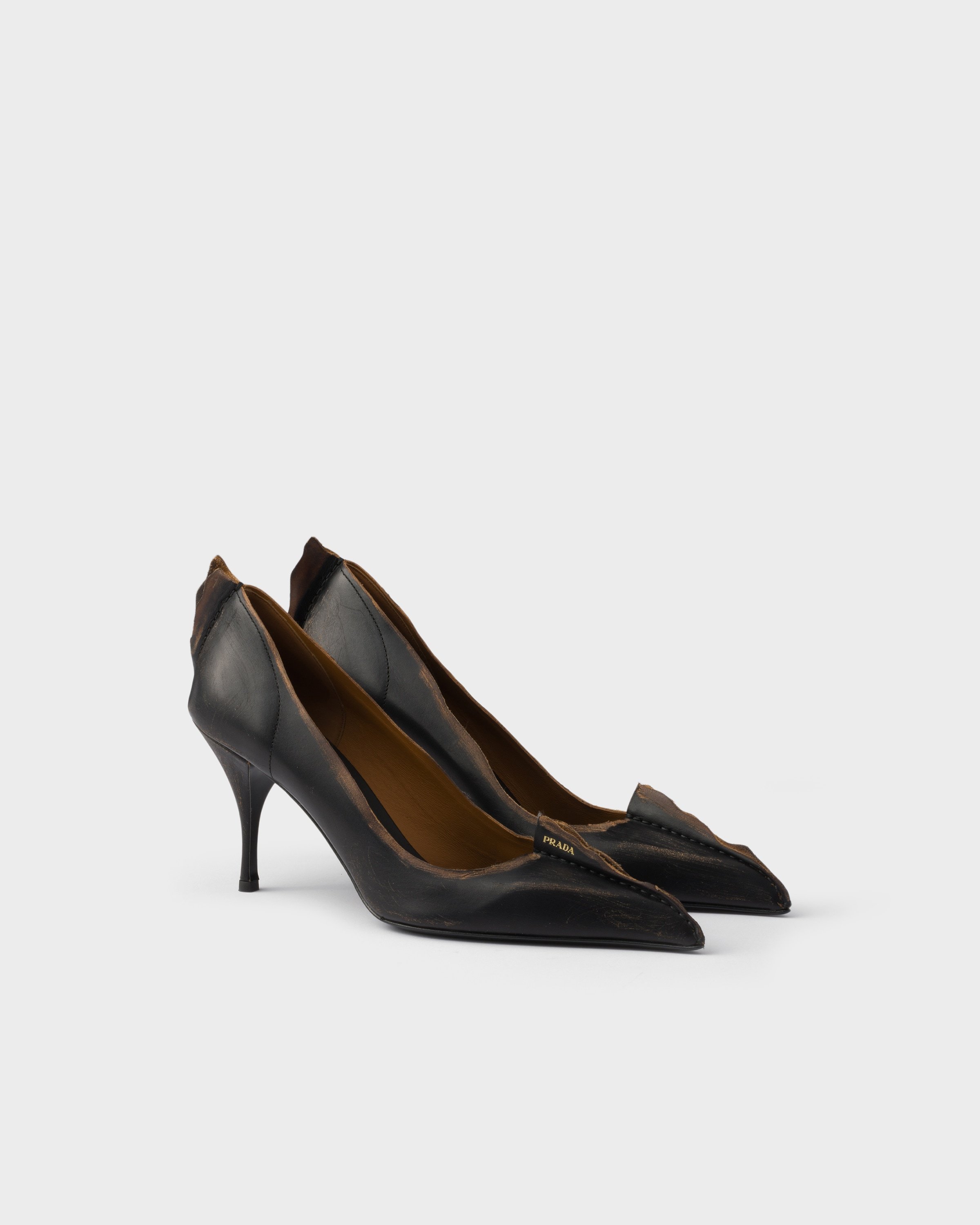 Prada Leather Pumps In Multi