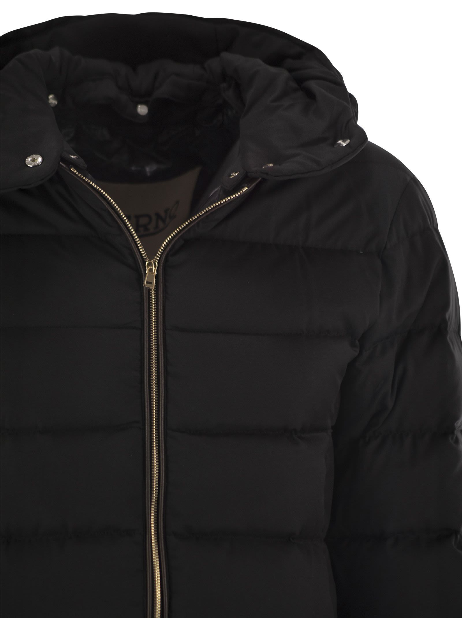 Herno Hooded Down Jacket In Black