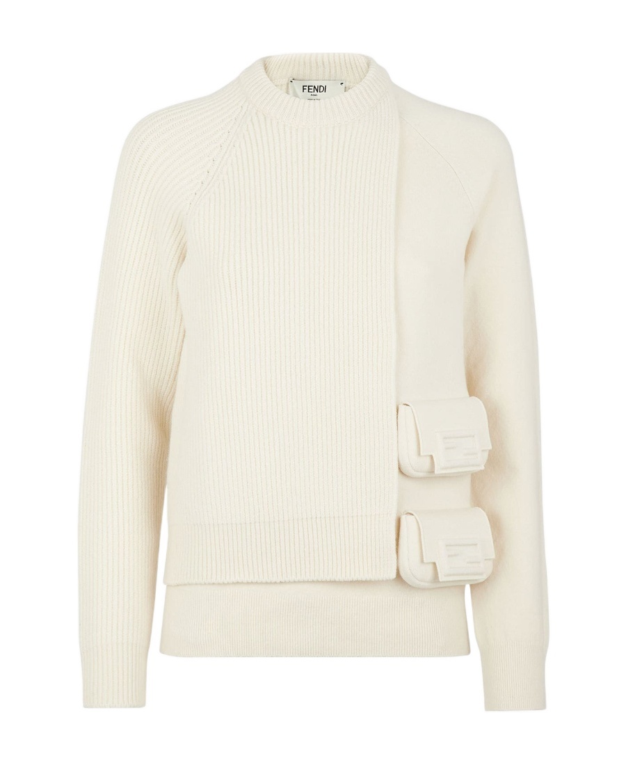 Fendi Layered Utility Pocket Jumper In White