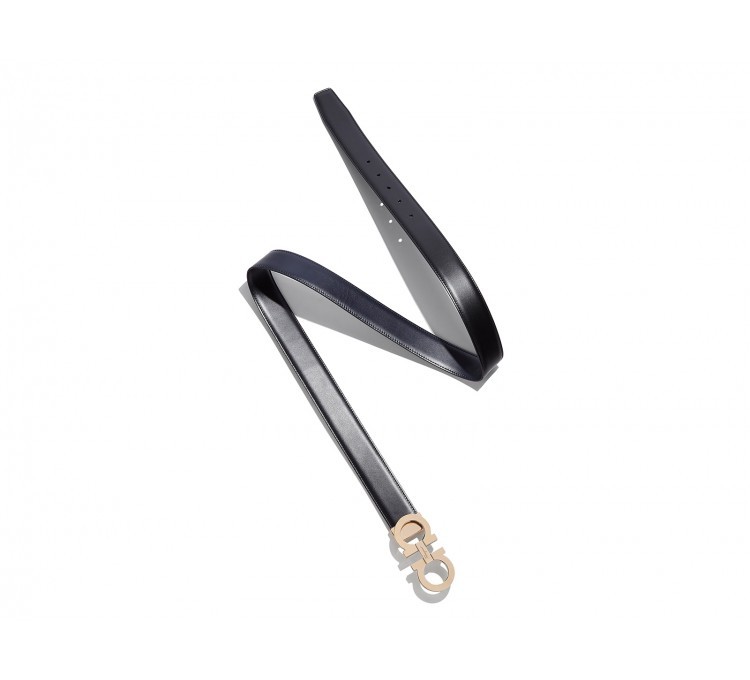 Ferragamo Reversible Gancini Belt In Black