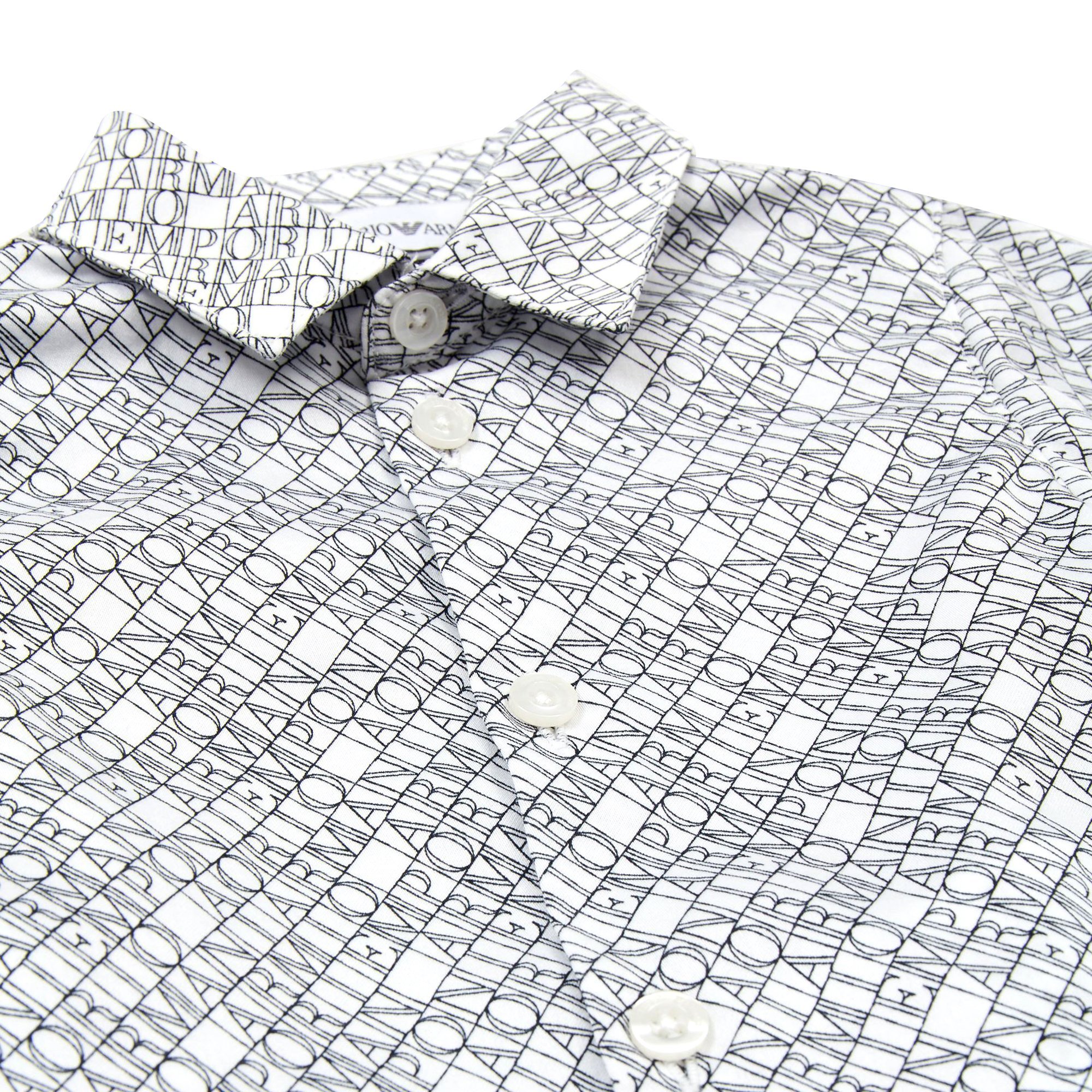 Emporio Armani Logo Printed Shirt In White